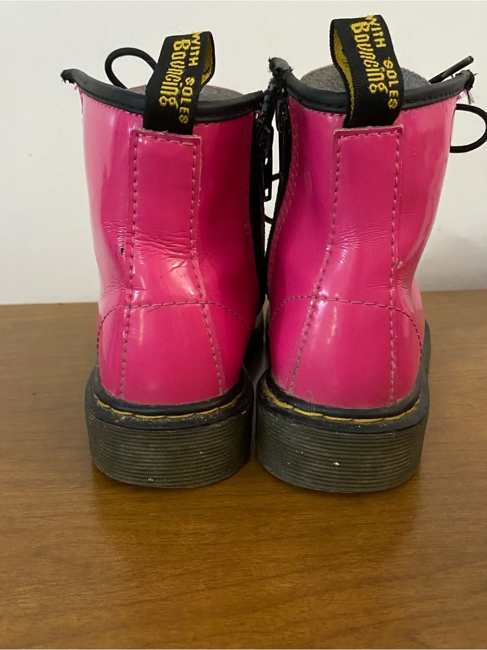 Dr. Martens Bright Pink Lace-Up Kids Combat Boots